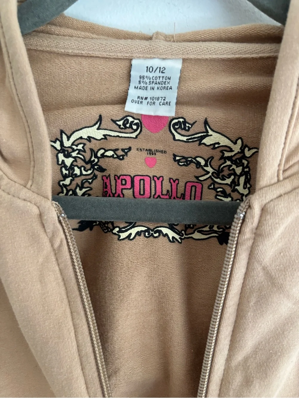 Girls Sleeveless Zip Hoodie Vest in Tan
